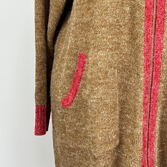 Linea Leisure by Louis Dell Olio Brown Red Double Zip Long Cardigan size 3X - Picture 4 of 16